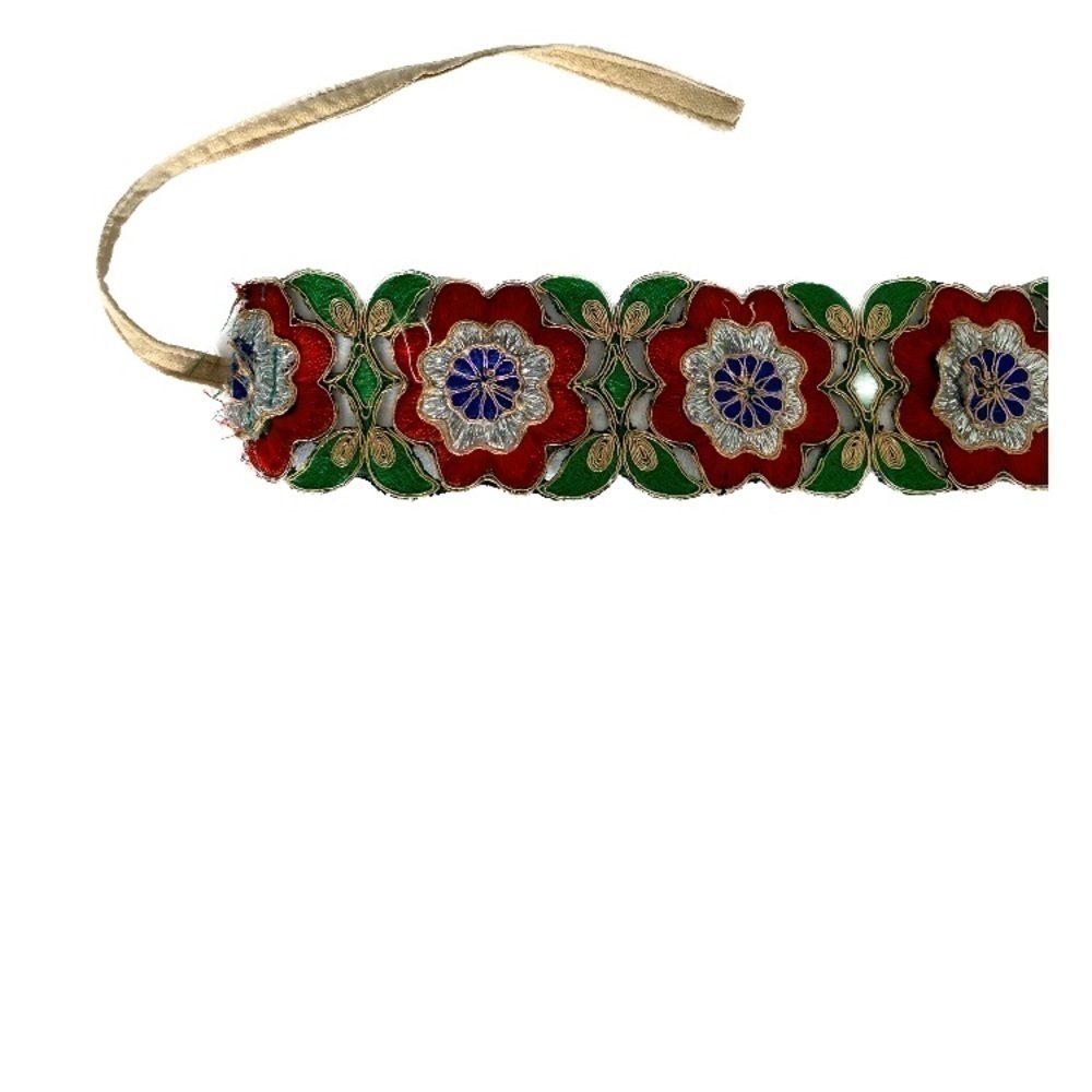 FLORAL BOHO FABRIC BELT  - 2 1/2” X 24” plus 11” on each end